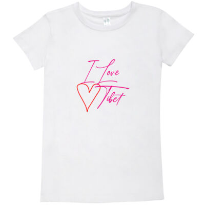 Ladies Modern Fit – I Love Tibet (pink text) Thumbnail