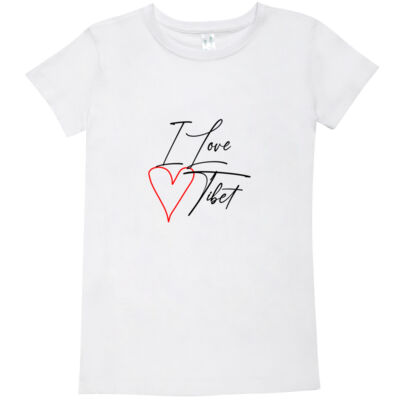 Ladies Modern Fit – I Love Tibet (black text) Thumbnail