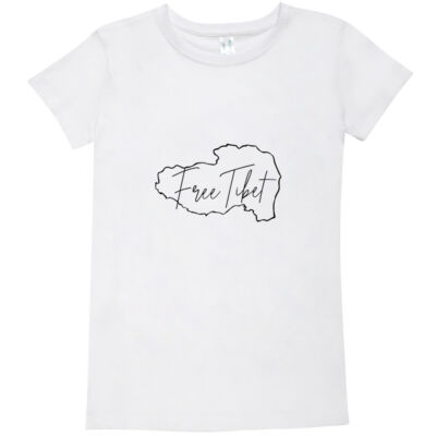 Ladies Modern Fit – Free Tibet Map (black text) Thumbnail