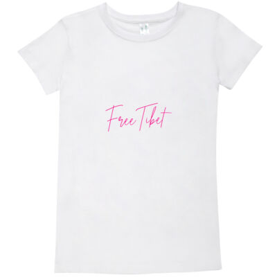 Ladies Modern Fit – Free Tibet (pink text) Thumbnail